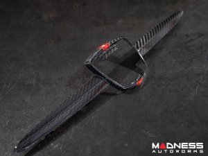 FIAT 500 ABARTH Front Emblem - Carbon Fiber - Red Racing Stripe w/ White Scorpion
